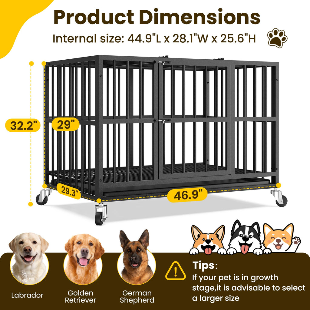 48 Inch Heavy Duty Black Dog Crate H78272