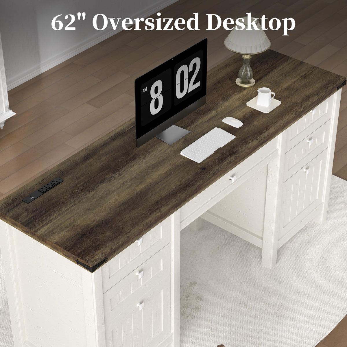 62" Executive Desk with File Drawer & Cabinet K738625