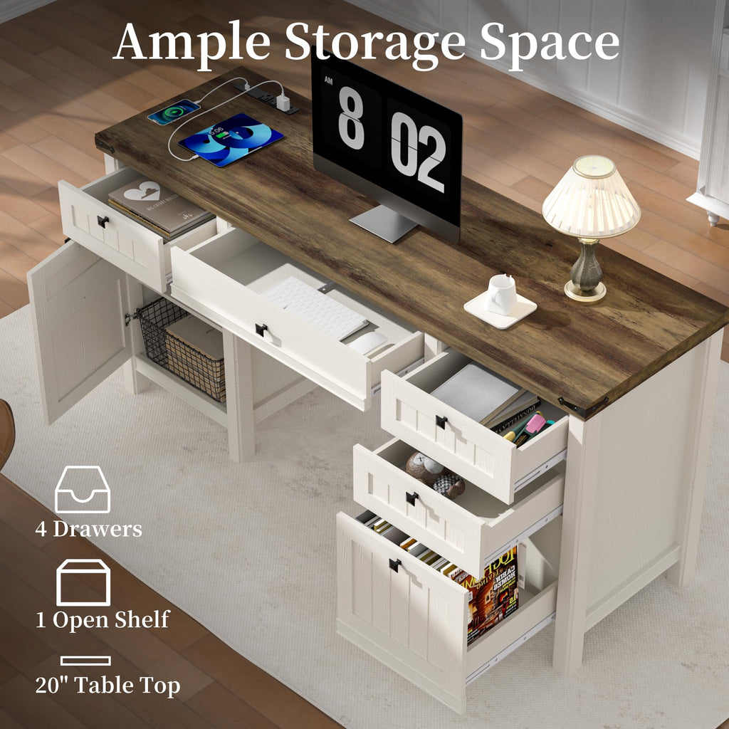 62" Executive Desk with File Drawer & Cabinet K738625