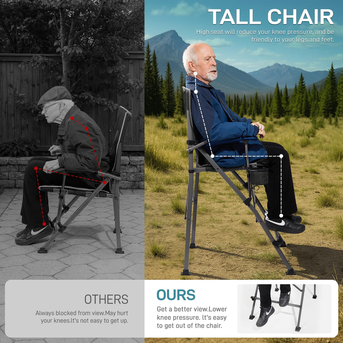 Tall Foldable Camping Chair J10374