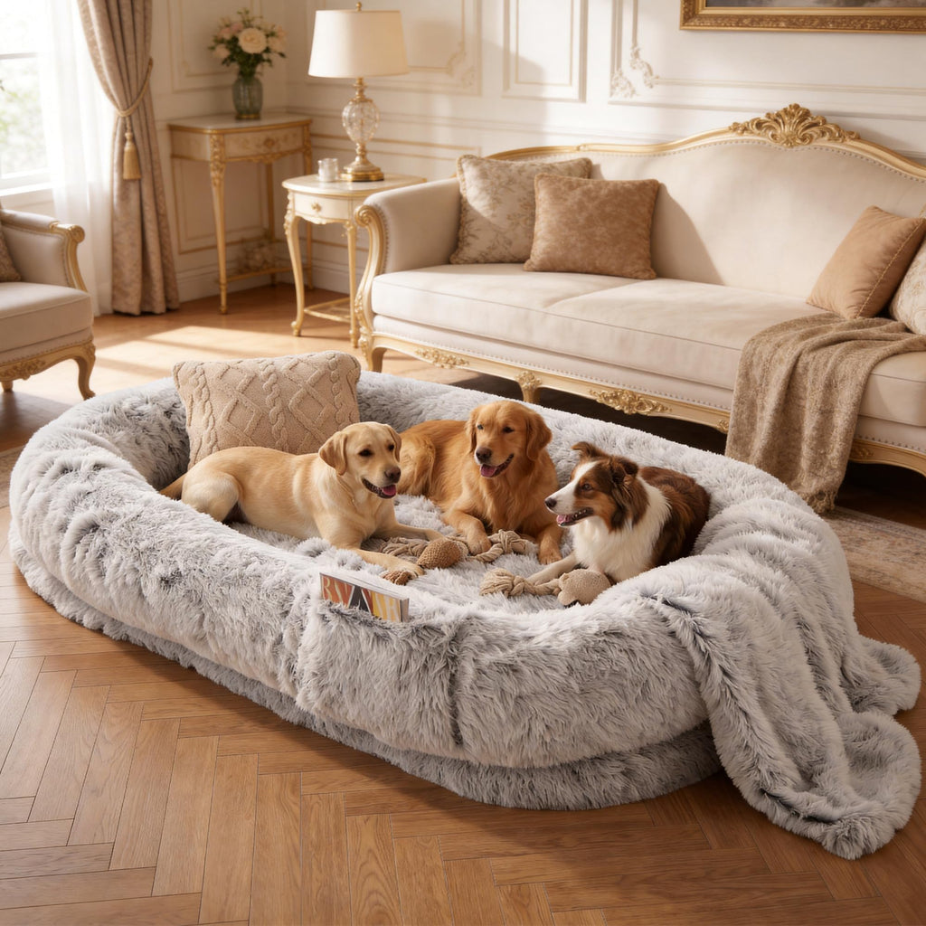 Grey Human Dog Bed 71''x45''x12'' S9811