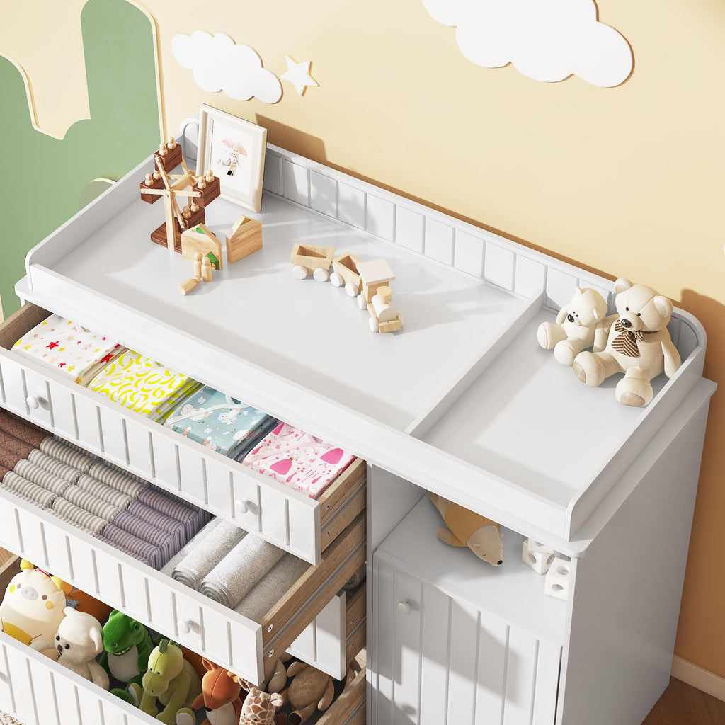 White 4 Drawer Changing Table Dresser N425947