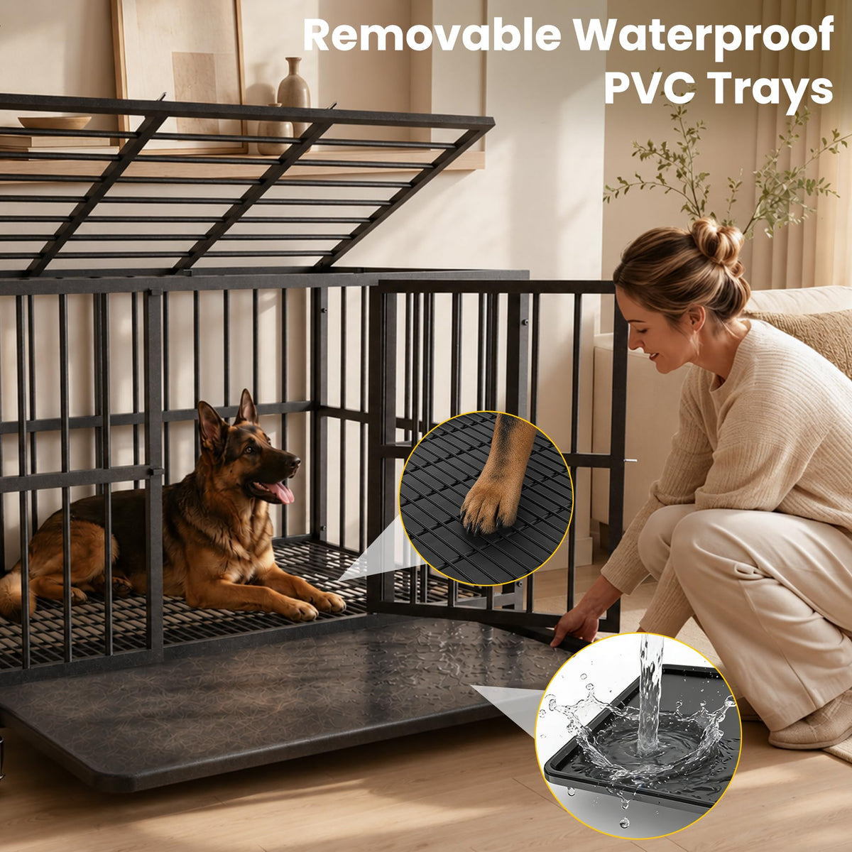 48 Inch Heavy Duty Black Dog Crate H78272