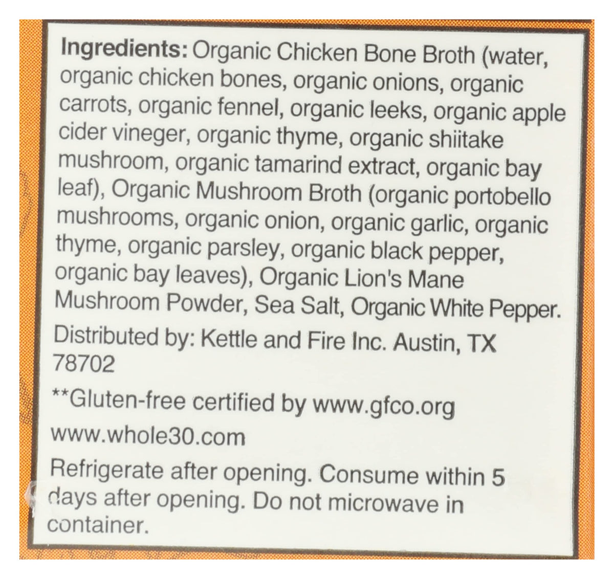 Mushroom Chicken Bone Broth 10g Protein Gluten Free 16.9 Oz Pack of 6 T8719