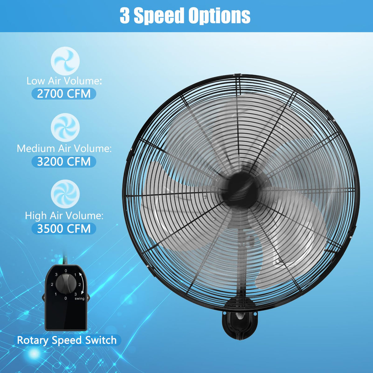 20 Inch Oscillating Wall Fan E399196