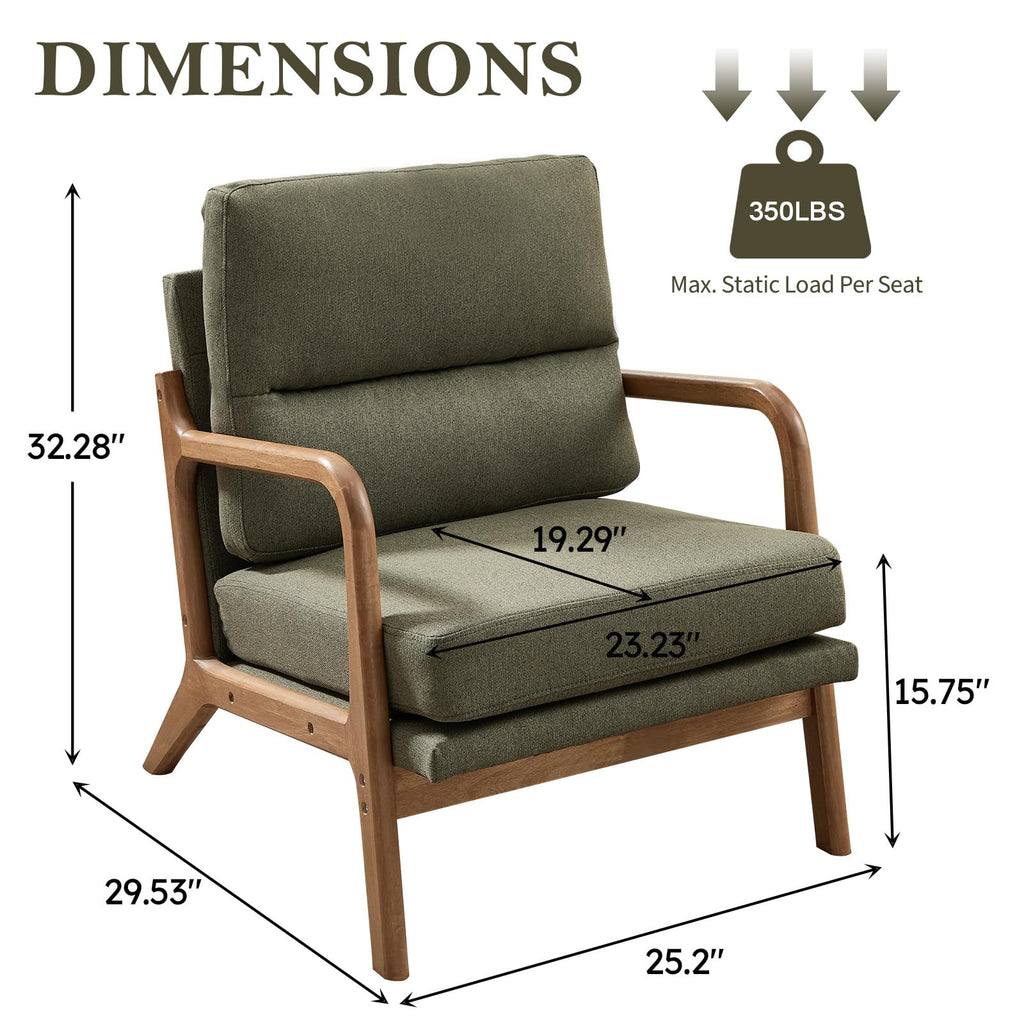 Mid Century Accent Chair Set of 2 Green X514
