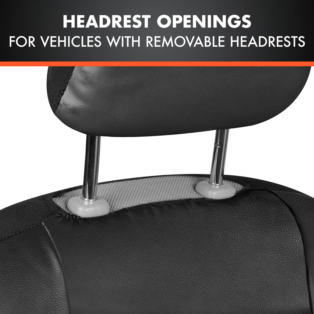 Faux Leather Car Seat Cover Full Set Black Y193
