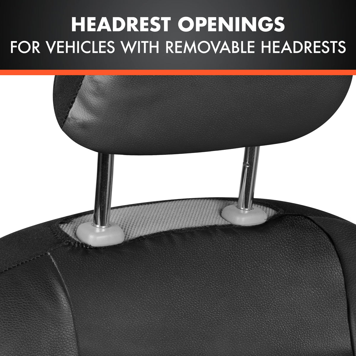 Faux Leather Car Seat Cover Full Set Black Y193