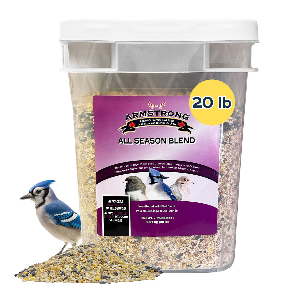 20 Pound Bird Seed Blend with Cut Corn, Wheat, Millet and Sunflower Seeds P3108