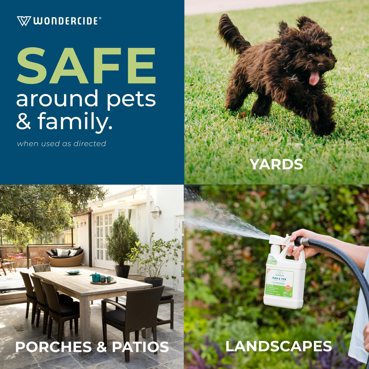 Flea, Tick, and Mosquito Yard Spray Refill Starter Kit 32 oz Ready to Use and 16 oz Concentrate U126