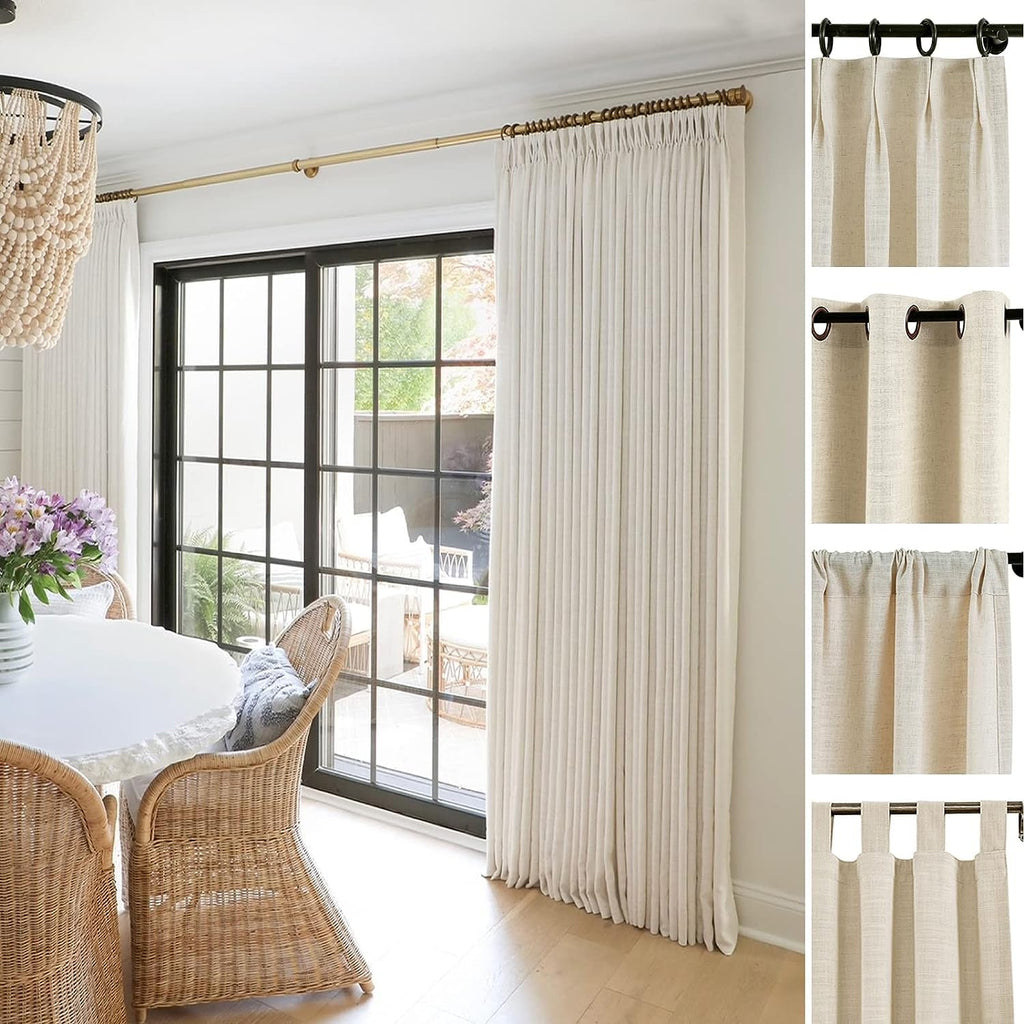 Linen Pinch Pleated Blackout Curtain 1 Panel R732036