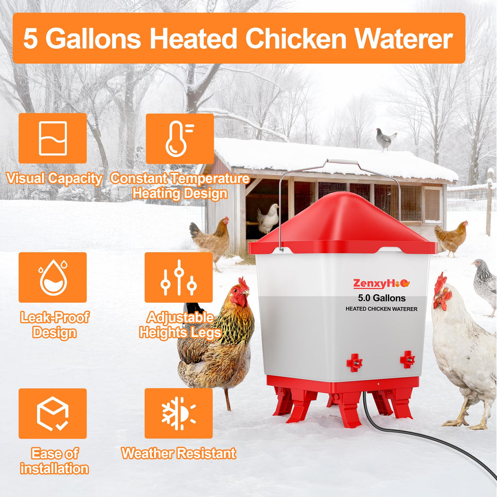 5.0 Gal Heated Chicken Waterer Bucket A58171