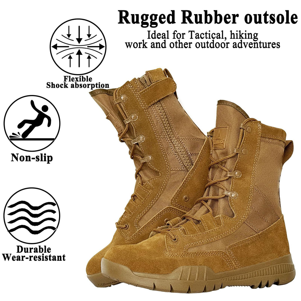 8 Inches Suede Leather Side Zipper Work Boots G569926