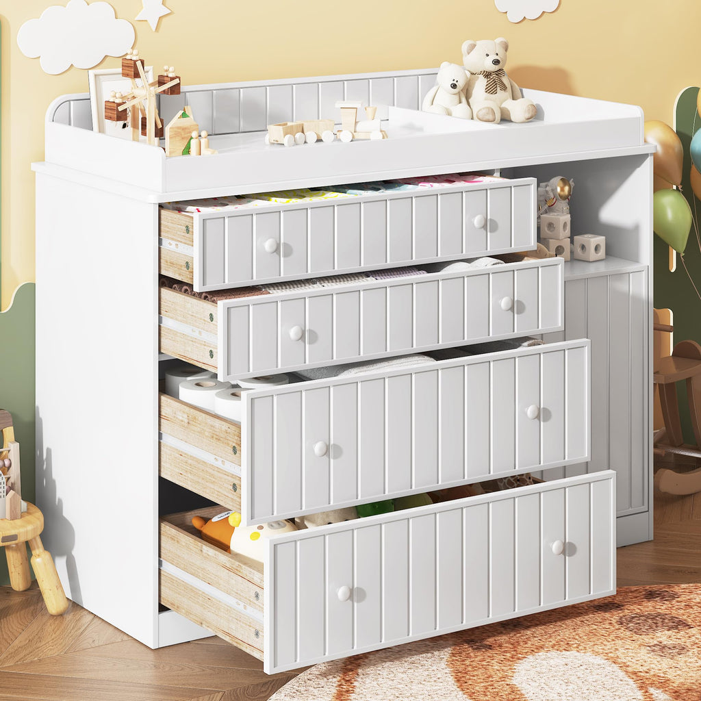 White 4 Drawer Changing Table Dresser N425947