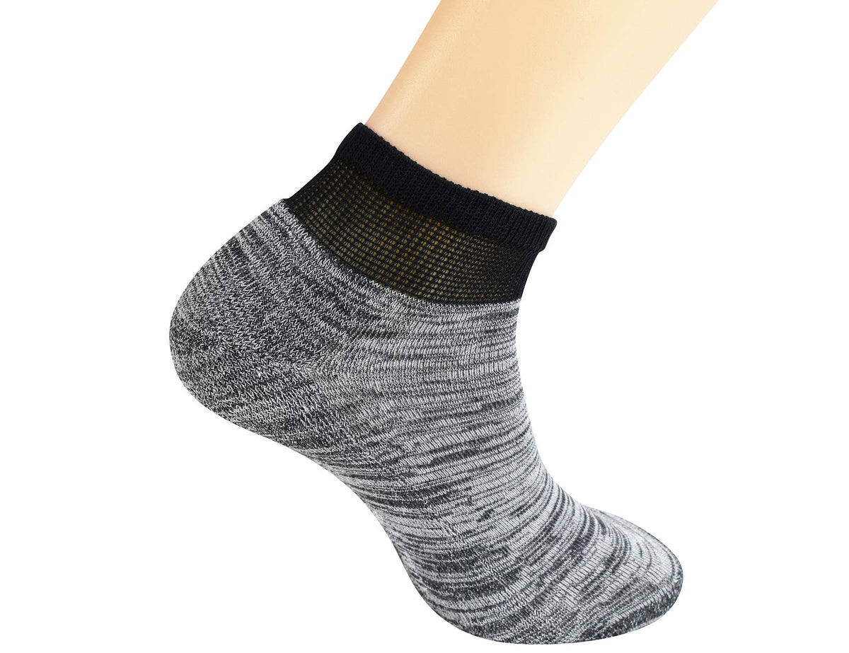Men's 5 Pairs Low Cut Diabetic Socks with Cushion Sole and Seamless Toe E13140