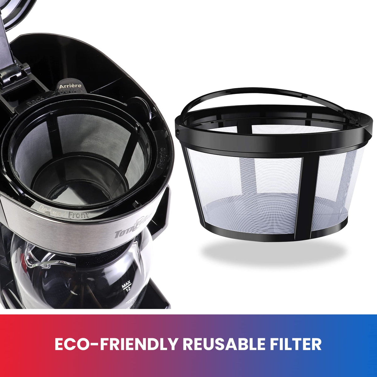 Programmable Coffee Maker Stainless Steel 12-Cup Glass Carafe Black/Gray E346740