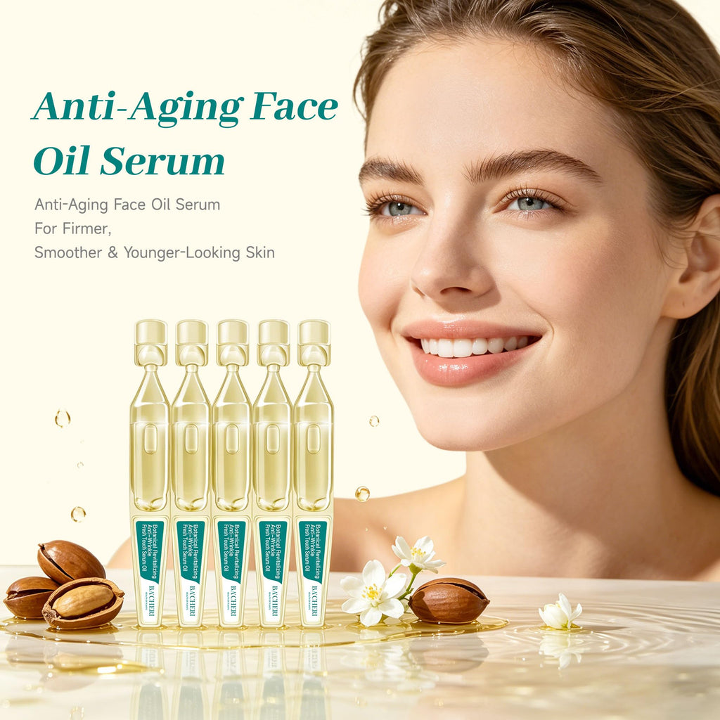 Anti-Aging Face Oil Serum Ampoules with Squalane, Camellia, Jojoba & Meadowfoam Seed Oil, 1ml x 30 I940679