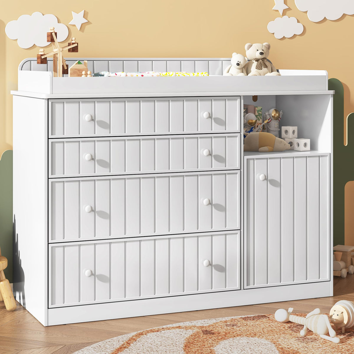 White 4 Drawer Changing Table Dresser N425947