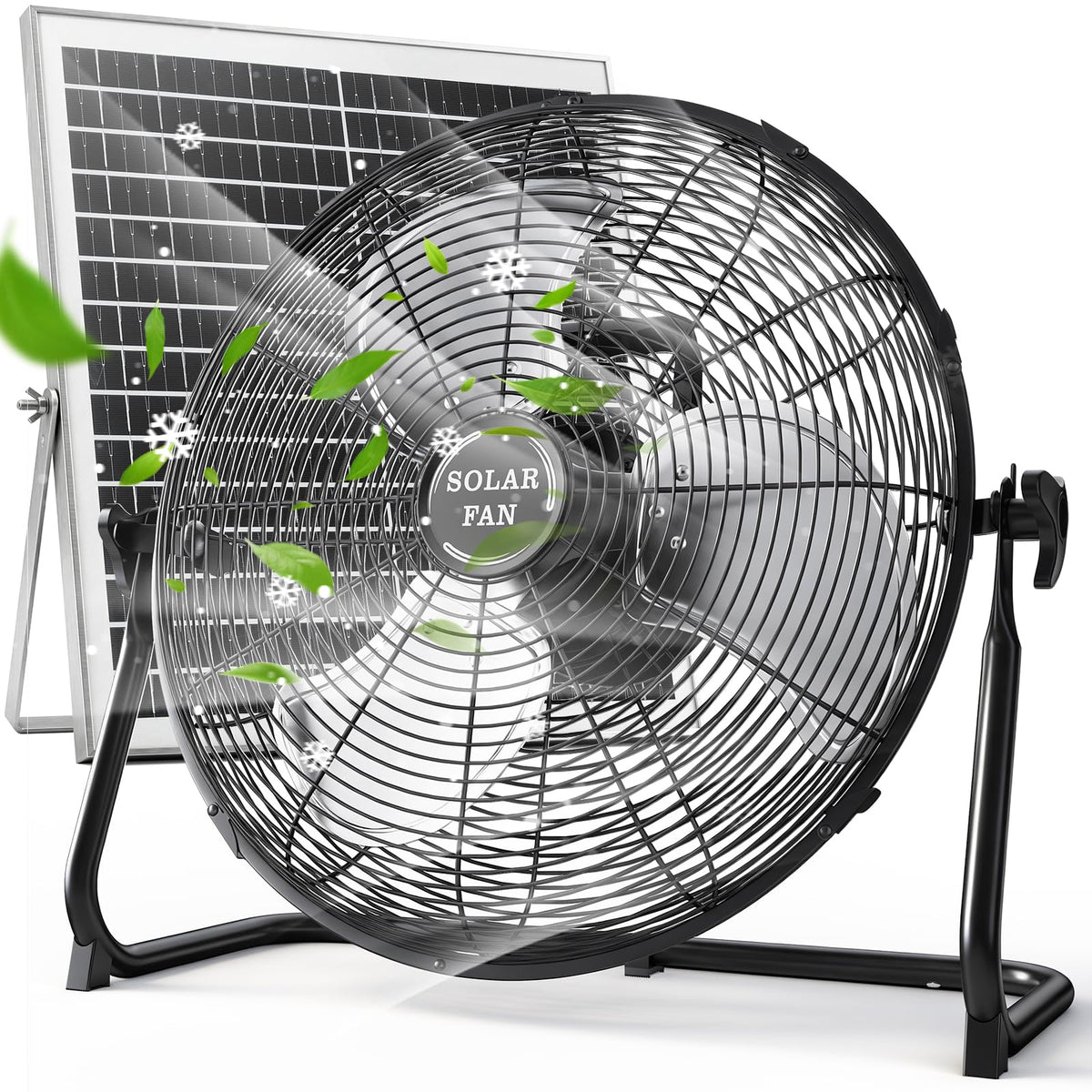20" Solar Powered Rechargeable Floor Fan with 40W Solar Panel Z131