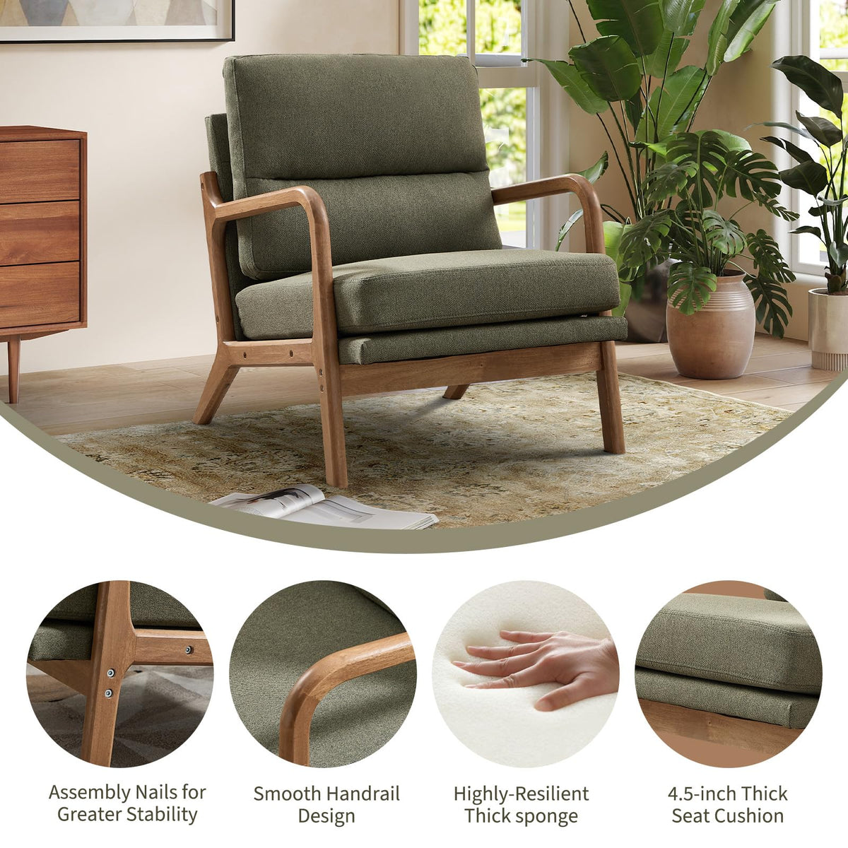 Mid Century Accent Chair Set of 2 Green X514