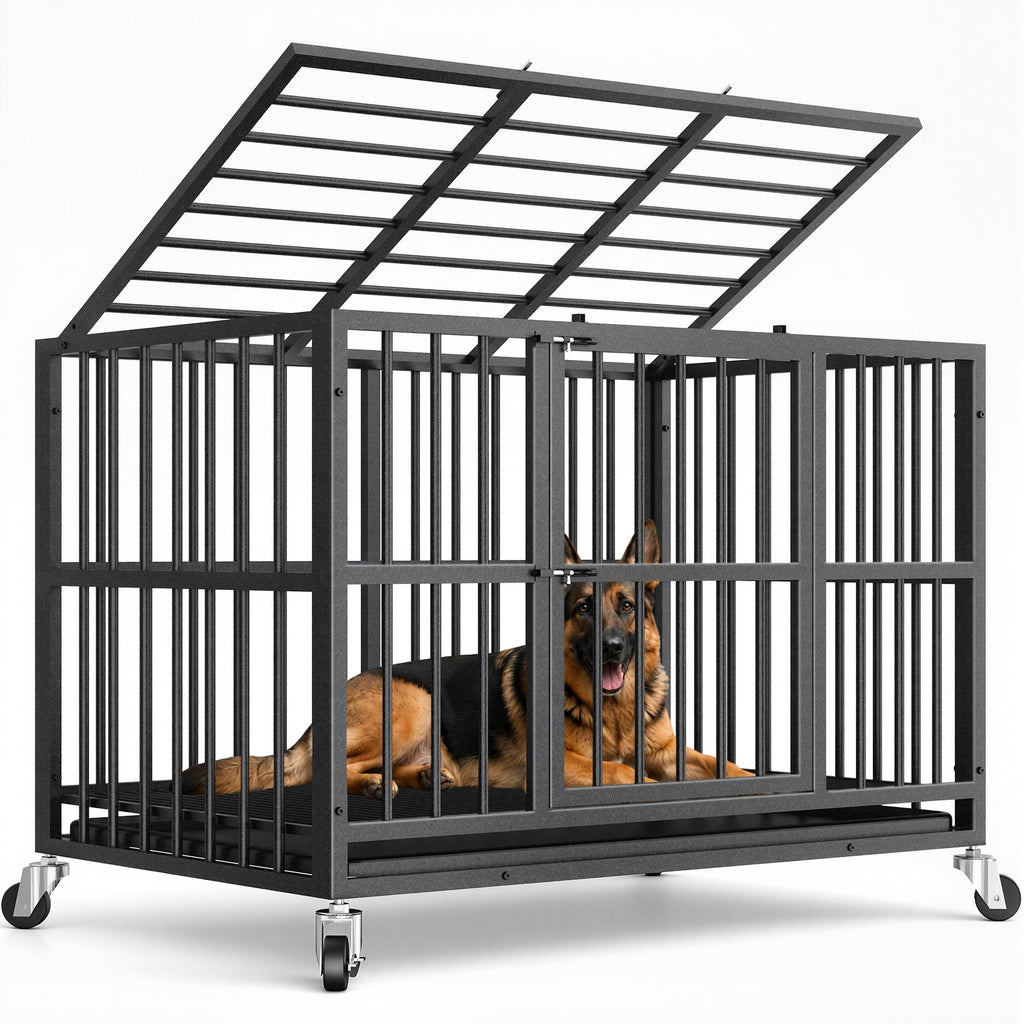 48 Inch Heavy Duty Black Dog Crate H78272