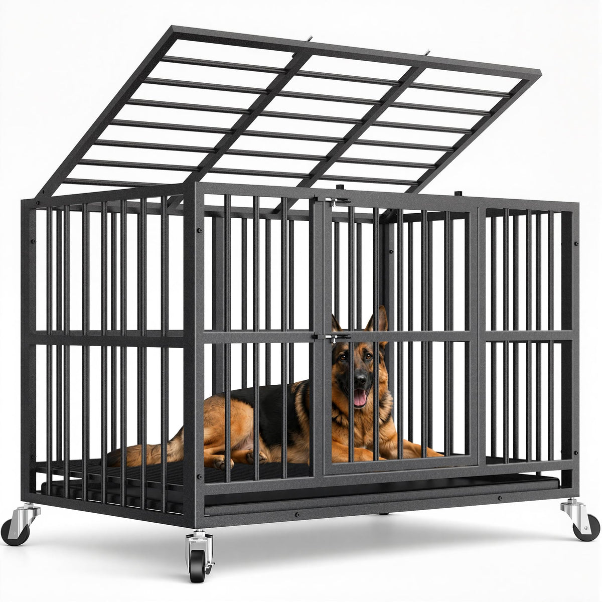 48 Inch Heavy Duty Black Dog Crate H78272
