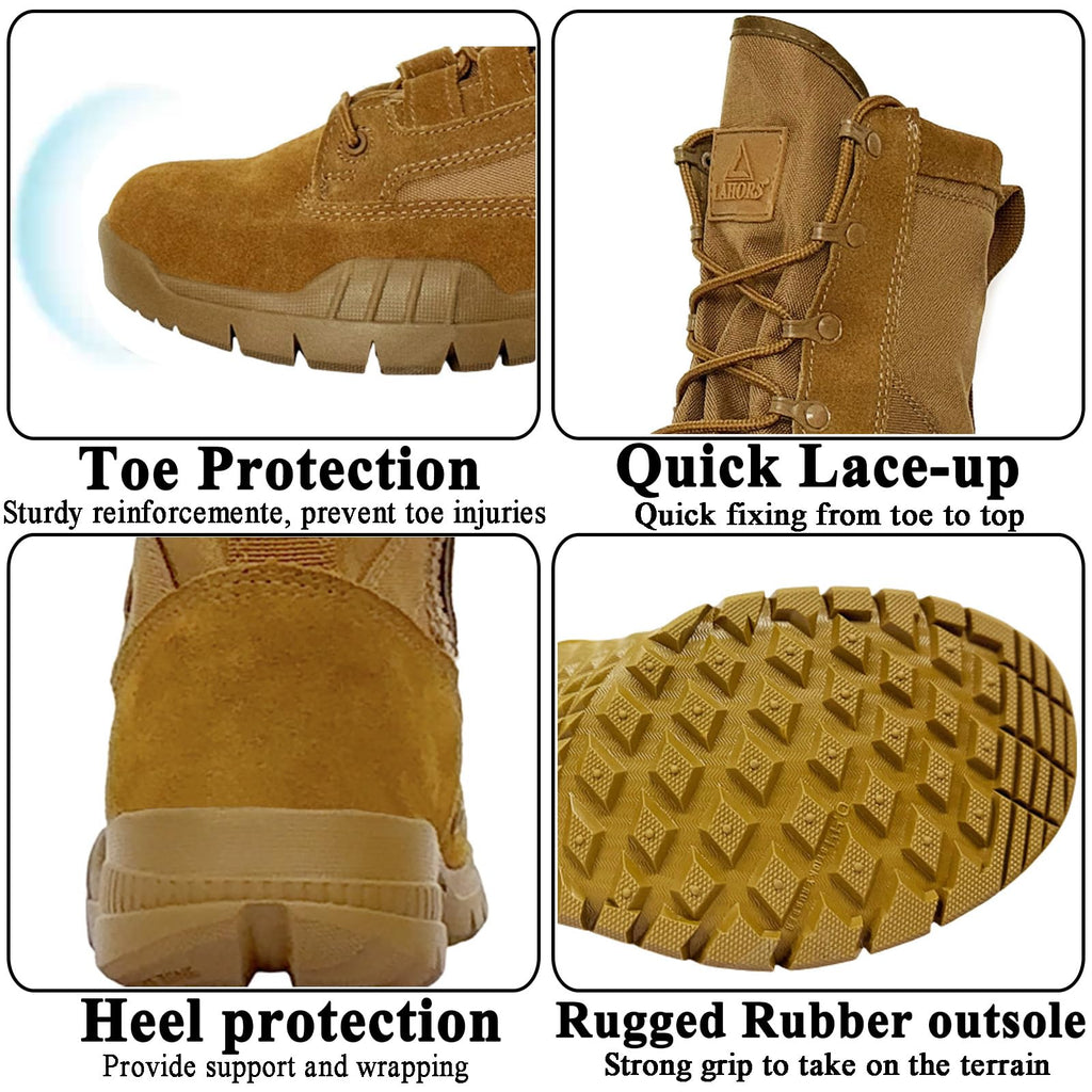 8 Inches Suede Leather Side Zipper Work Boots G569926