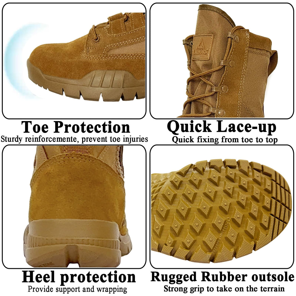 8 Inches Suede Leather Side Zipper Work Boots G569926