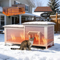 Large 2-Room Weatherproof Heated Cat House D6275