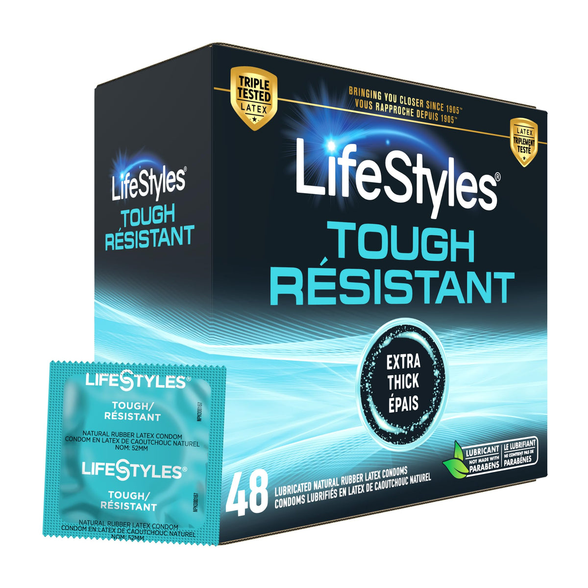Natural Rubber Lubricated Condoms 48 Count T112
