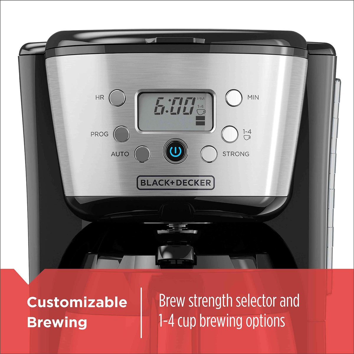 Black and Silver 12 Cup Programmable Thermal Coffee Maker K3459
