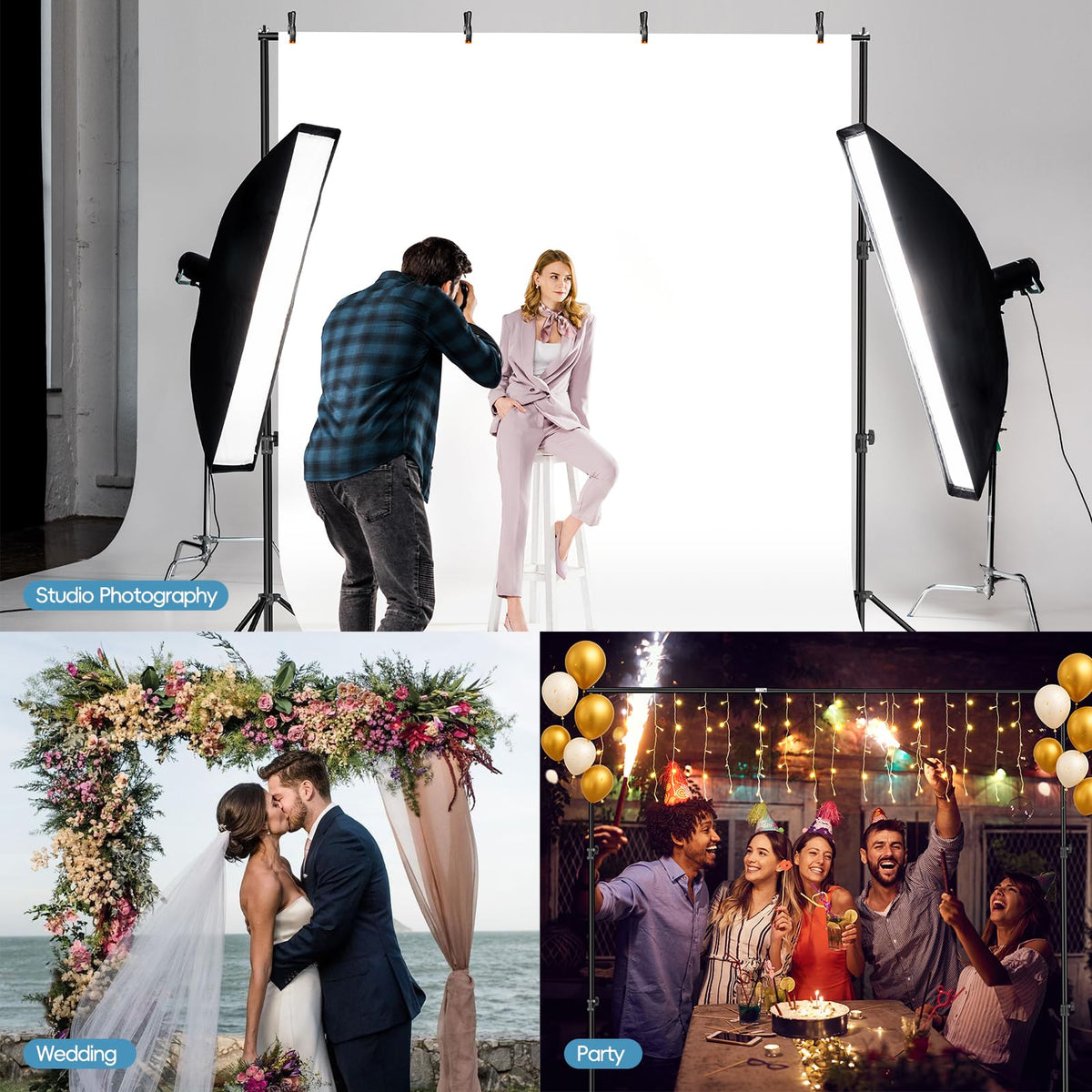 10x10Ft Heavy Duty Adjustable Backdrop Stand D676