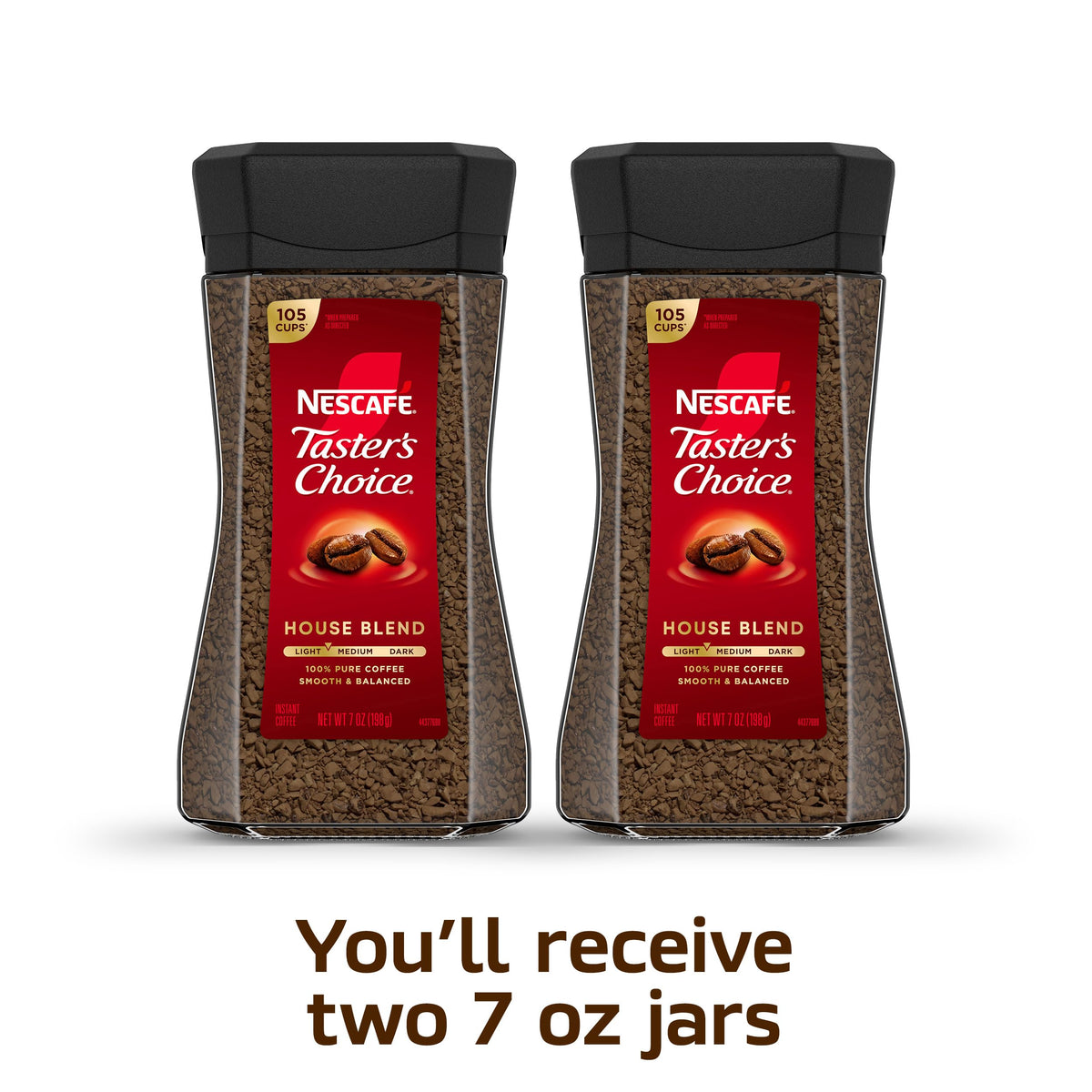 Instant Coffee Light Medium Roast 2 Jars 7 Oz Each B74941