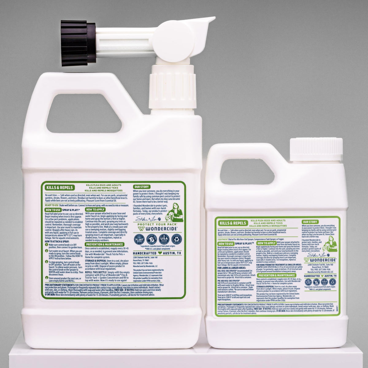 Flea, Tick, and Mosquito Yard Spray Refill Starter Kit 32 oz Ready to Use and 16 oz Concentrate U126