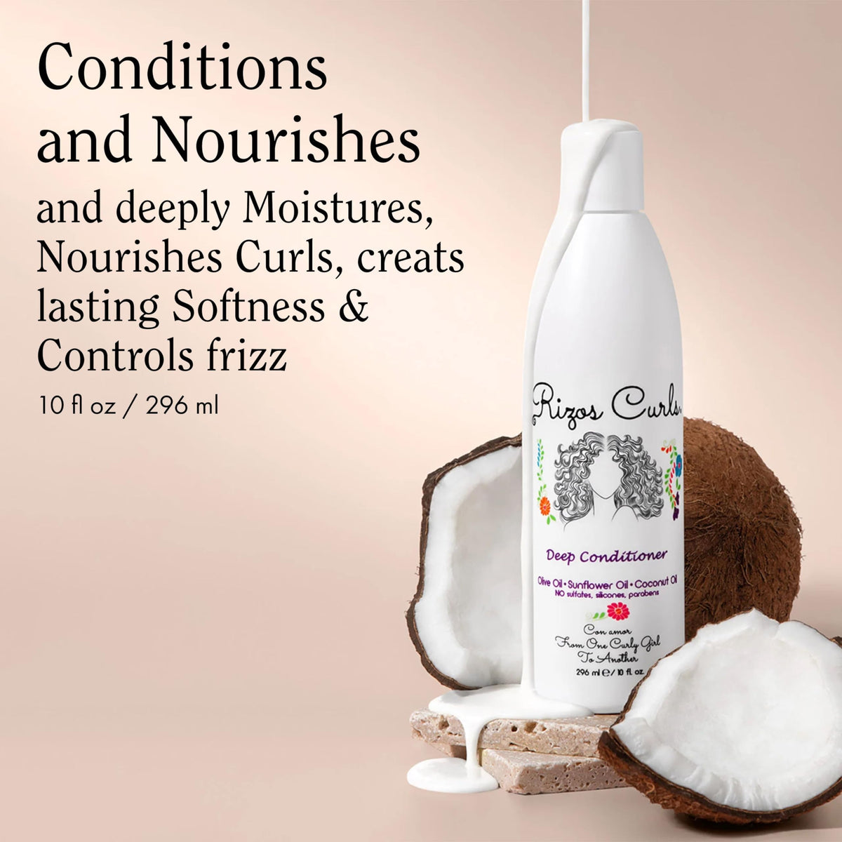 Deep Conditioner with Coconut Oil, Sunflower Oil & Shea Butter, 10 oz O183