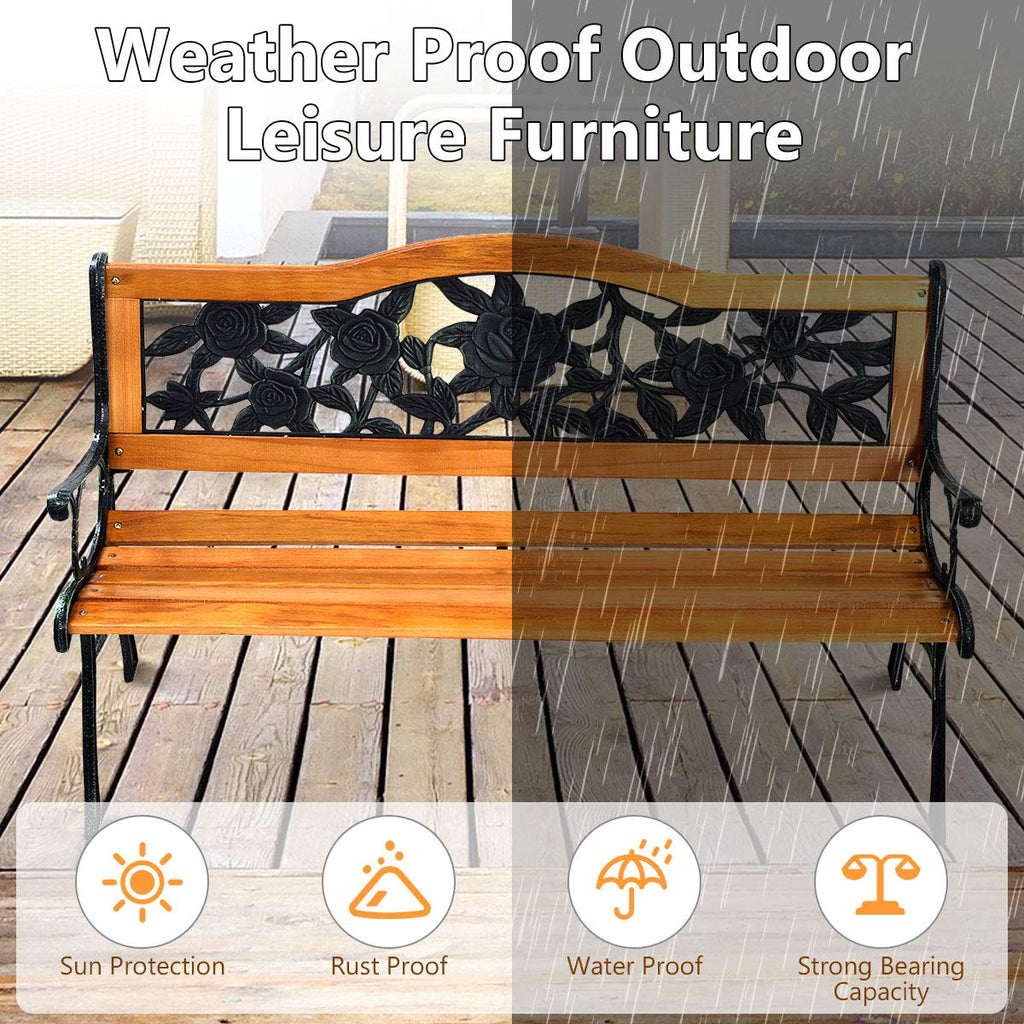 50 Inch Hardwood Frame Patio Bench X16588