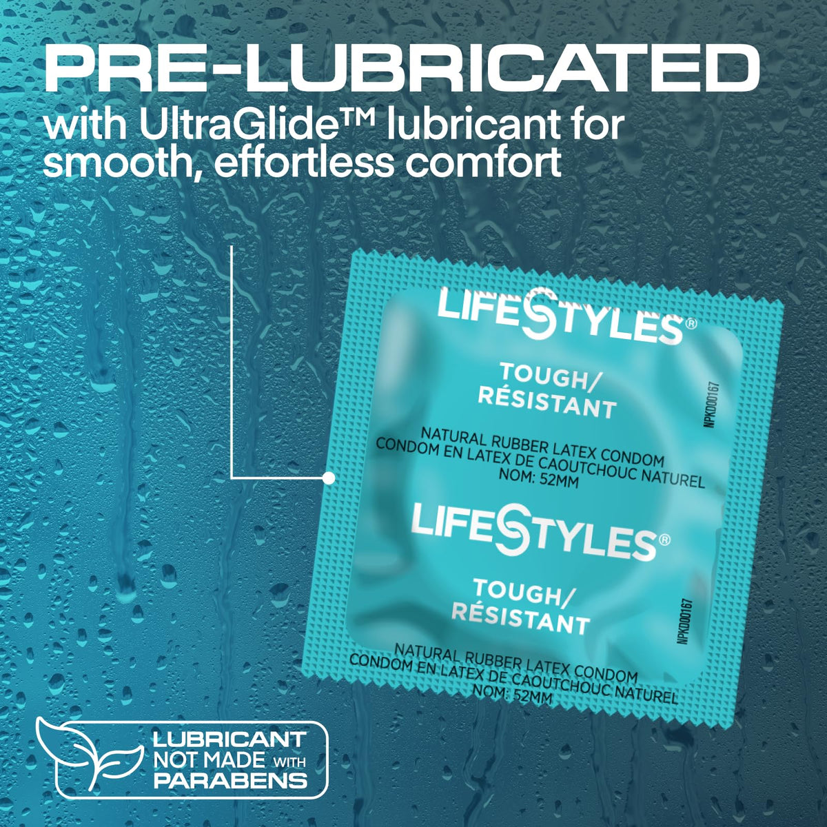 Natural Rubber Lubricated Condoms 48 Count T112