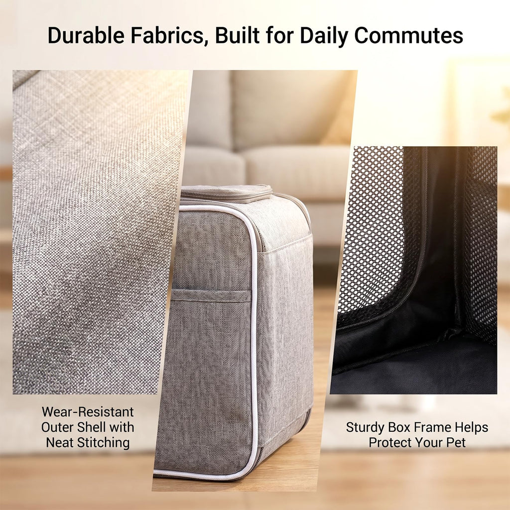 Foldable Expandable Pet Carrier Backpack for Bicycle Handlebar, Gray L131