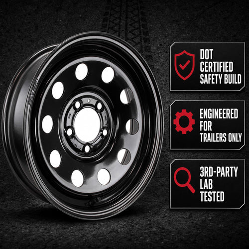 2-Pack 15 Inch 5 Lug Black Trailer Wheel R87136