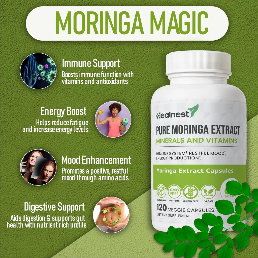 Moringa Extract Capsules 20:1 120 Capsules Vegan M999878