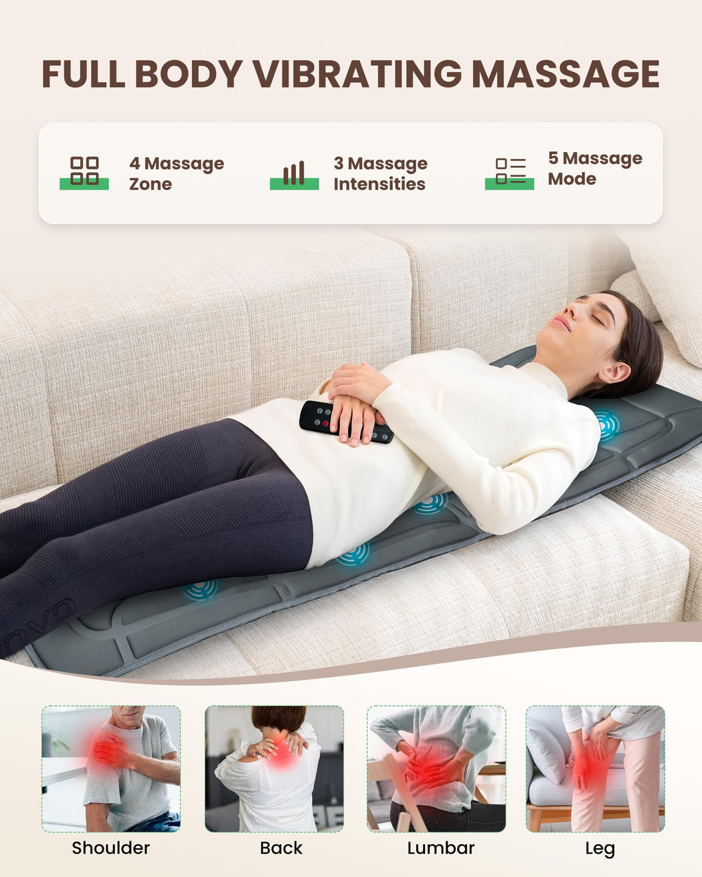 Full Body Massage Mat with Heat H8463