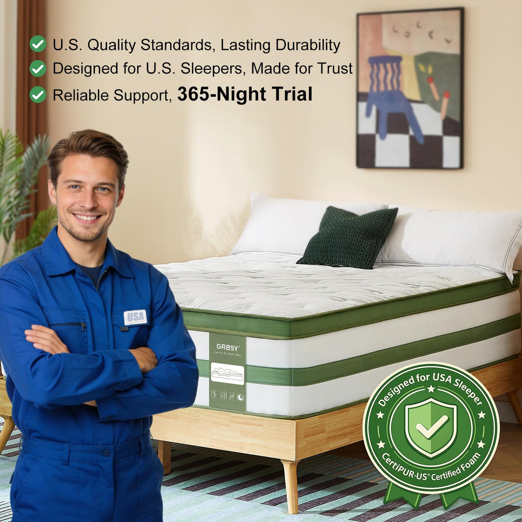 14 Inch Hybrid Memory Foam Full Size Mattress A600