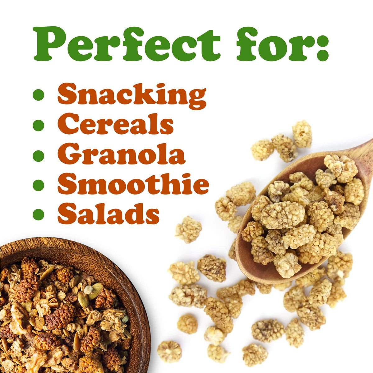 Organic Dried White Mulberries 8 Ounces T93889