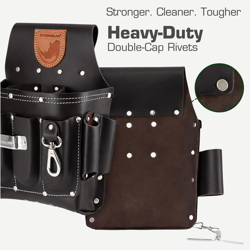 13-Pocket Top-Grain Leather Electricians Tool Belt J798