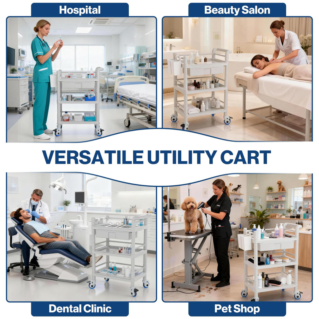 Medical Mobile Trolley Cart 3 Tier X7168