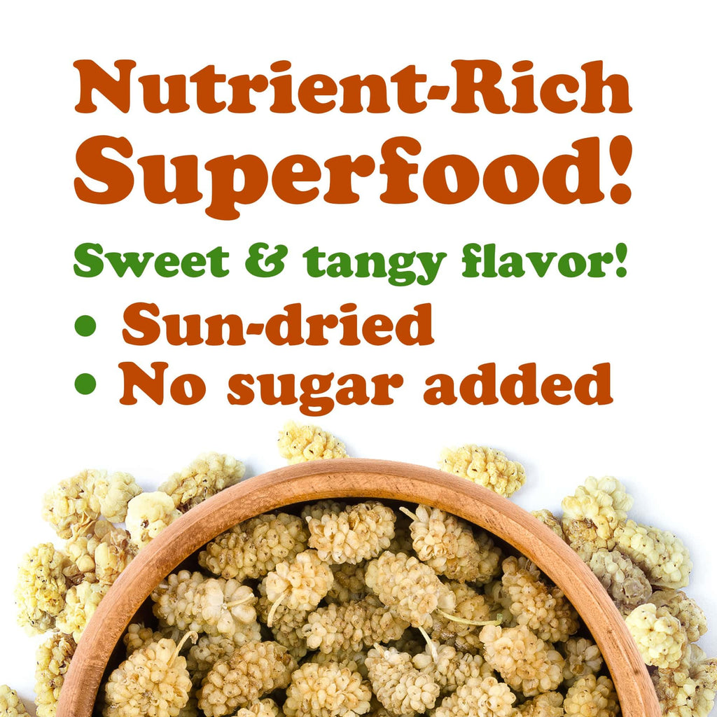 Organic Dried White Mulberries 8 Ounces T93889