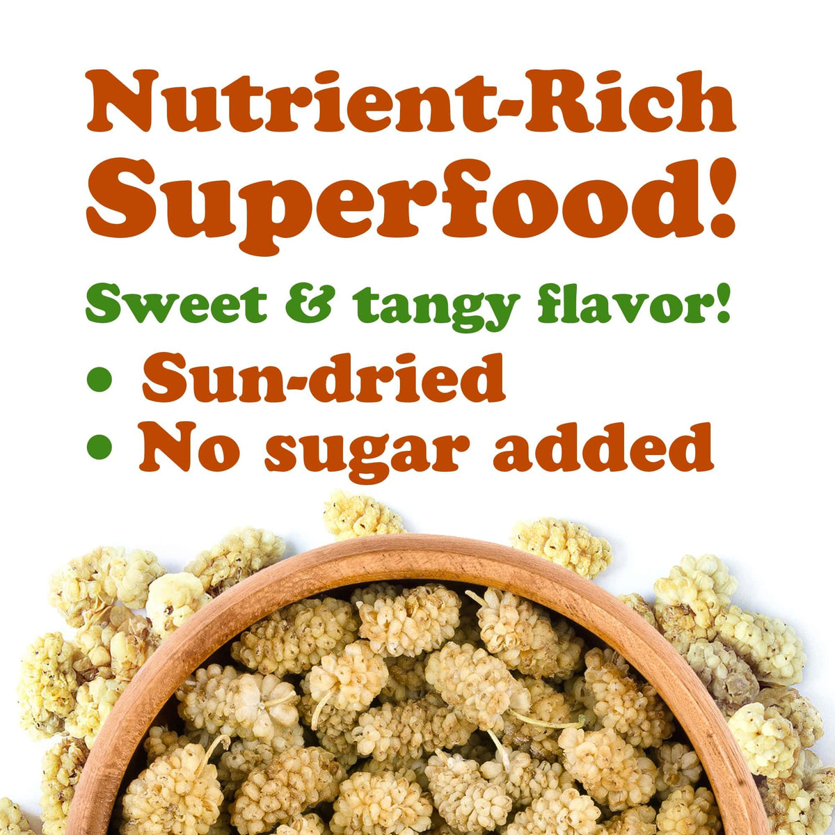 Organic Dried White Mulberries 8 Ounces T93889