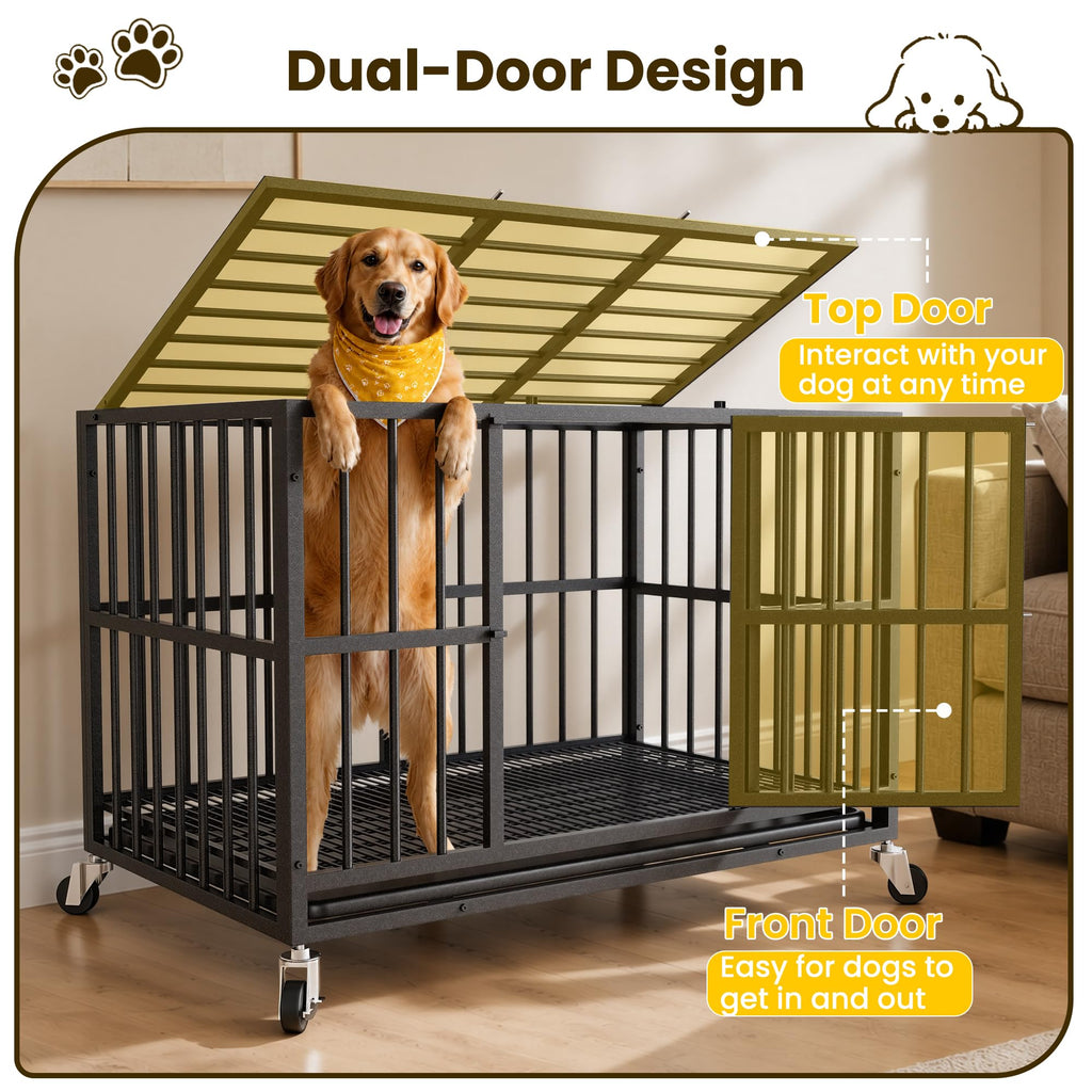 48 Inch Heavy Duty Black Dog Crate H78272