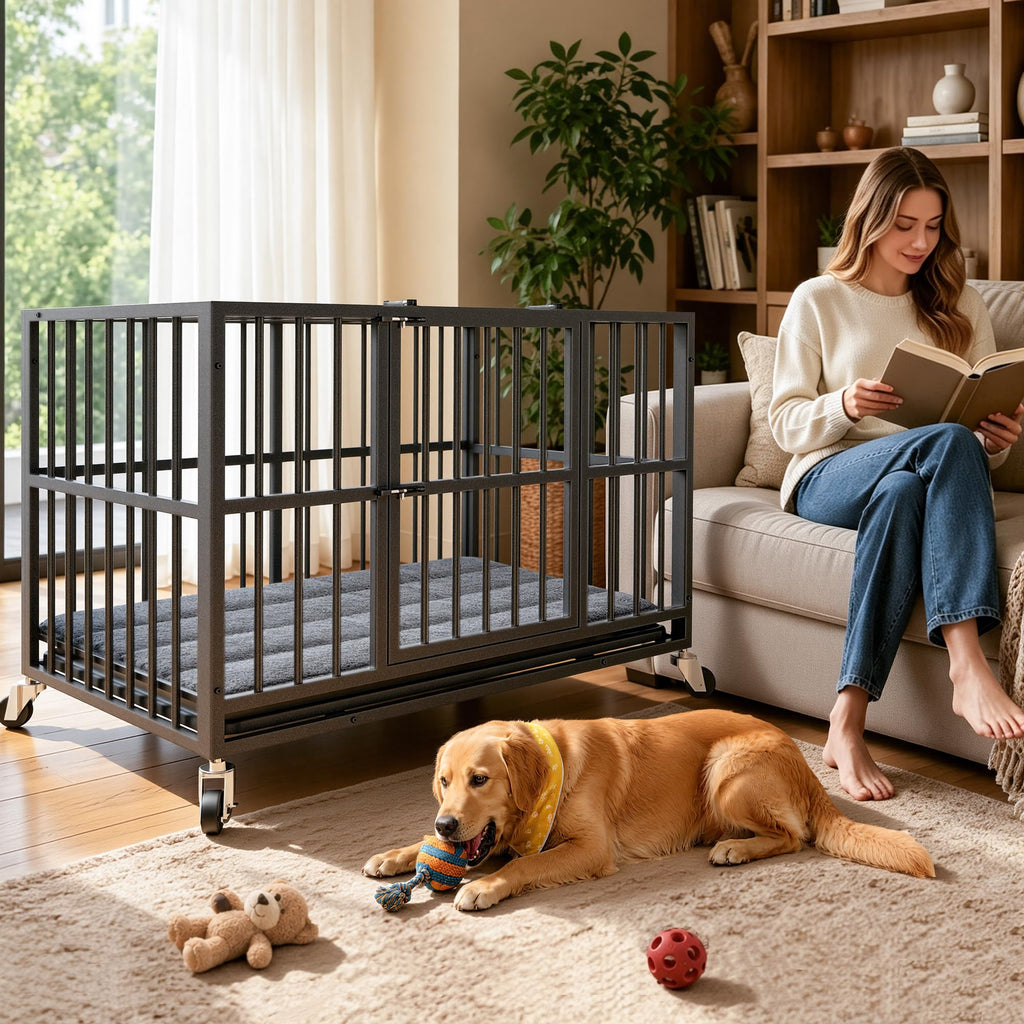 48 Inch Heavy Duty Black Dog Crate H78272