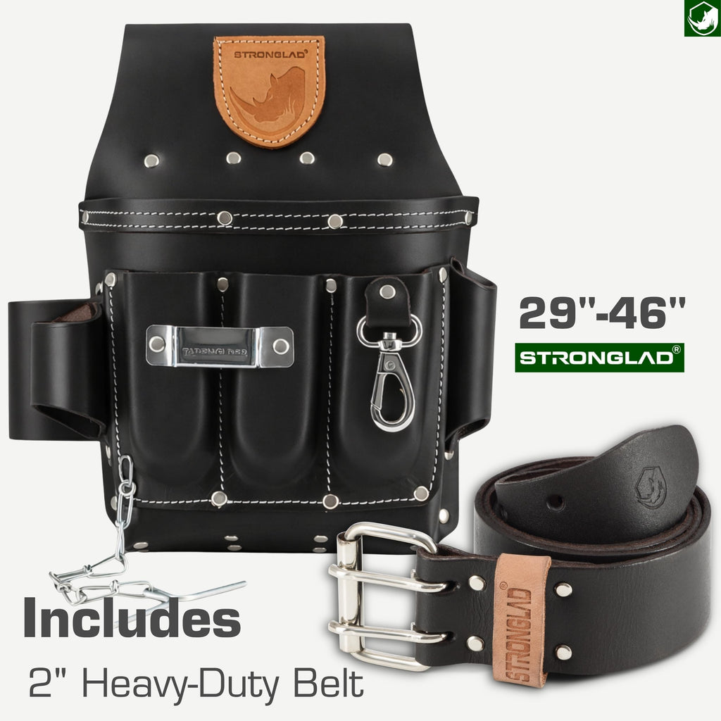 13-Pocket Top-Grain Leather Electricians Tool Belt J798